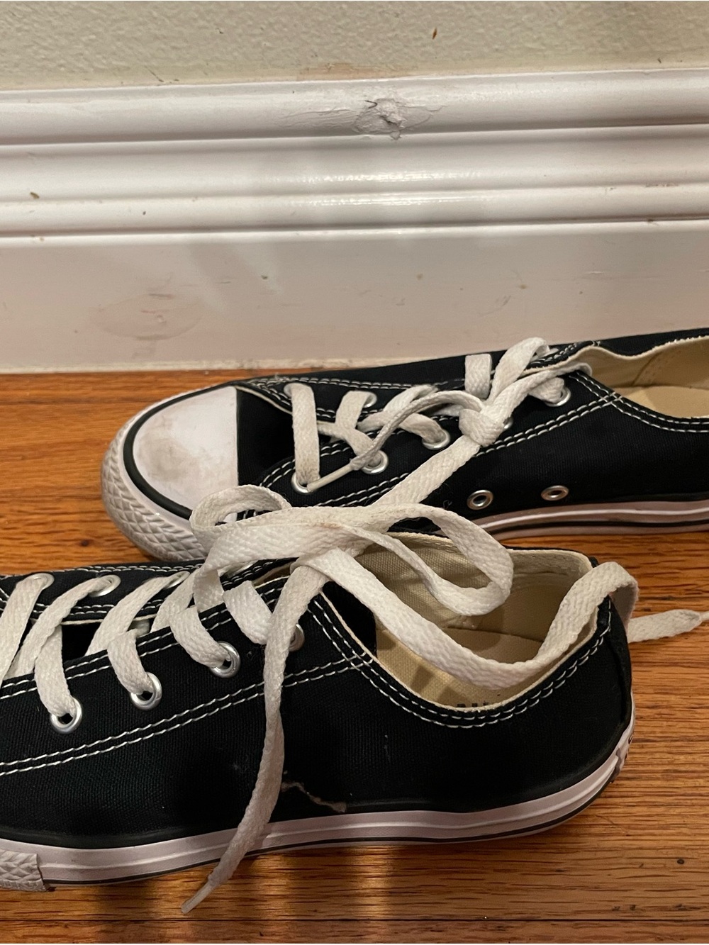 Converse Kids Black Canvas Low-Top Sneakers with White Accents